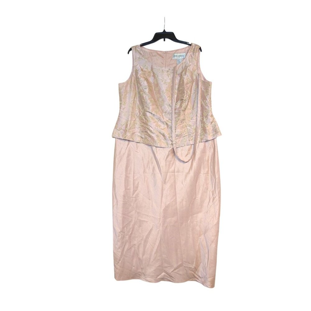 Jessica Howard Woman Pink Dress Set With Floral Embroidery & Rhinestone Accent S